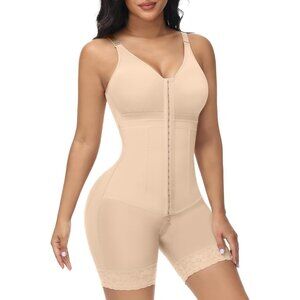 Women's Tan Bodysuit 2 Stage Body Shaper Garment Tummy Tuck Shapewear Bra